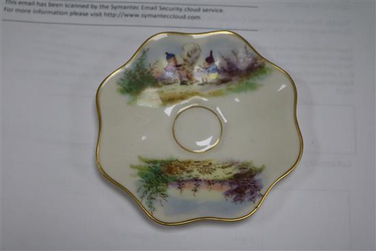 A group of 19th and early 20th century cabinet coffee cups and saucers and a Meissen cup and saucer c.1770